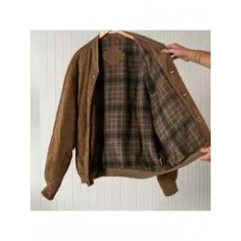 Unisex Vintage Suede Cotton Oversized Bomber Jacket