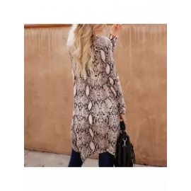 Casual leopard camouflage printed long cardigan
