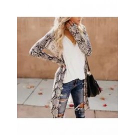 Casual leopard camouflage printed long cardigan