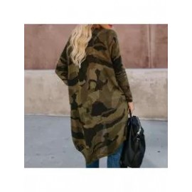 Casual leopard camouflage printed long cardigan
