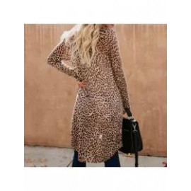 Casual leopard camouflage printed long cardigan