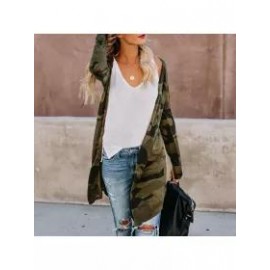 Casual leopard camouflage printed long cardigan