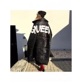 Women's Fashion Letter Print Down Jacket