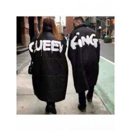 Women's Fashion Letter Print Down Jacket