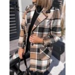 Fashion Classic Plaid Casual Woolen Coat