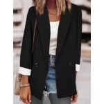 Black Double Pocket Casual All-match Blazer