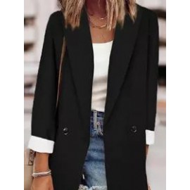 Black Double Pocket Casual All-match Blazer
