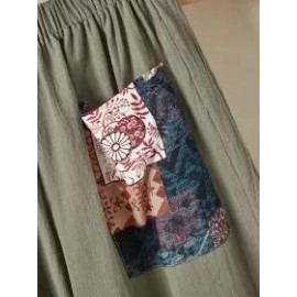 Womens Stitching Printed Trousers