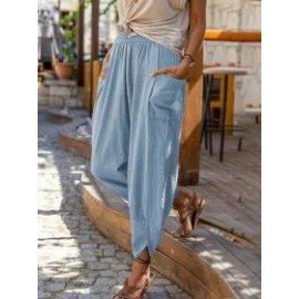Cotton And Linen Casual Thin Cropped Harem Pants