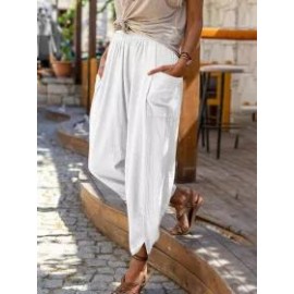 Cotton And Linen Casual Thin Cropped Harem Pants