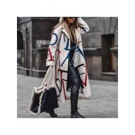 Fashion All-match Letter Print Coat