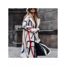 Fashion All-match Letter Print Coat