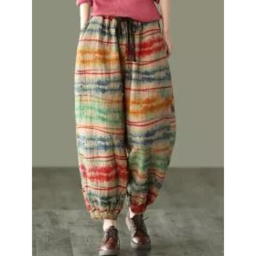 Loose Casual Vintage Print Pants