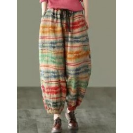 Loose Casual Vintage Print Pants