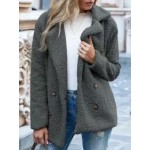 Button Lapel Loose Sweater Cardigan Sheep Cake Woolen Coat