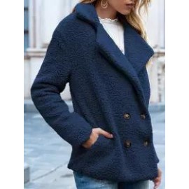 Button Lapel Loose Sweater Cardigan Sheep Cake Woolen Coat