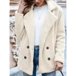 Button Lapel Loose Sweater Cardigan Sheep Cake Woolen Coat