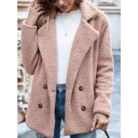 Button Lapel Loose Sweater Cardigan Sheep Cake Woolen Coat