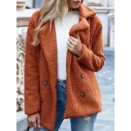 Button Lapel Loose Sweater Cardigan Sheep Cake Woolen Coat