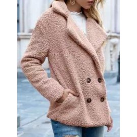 Button Lapel Loose Sweater Cardigan Sheep Cake Woolen Coat