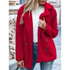 Button Lapel Loose Sweater Cardigan Sheep Cake Woolen Coat