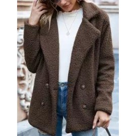 Button Lapel Loose Sweater Cardigan Sheep Cake Woolen Coat