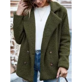 Button Lapel Loose Sweater Cardigan Sheep Cake Woolen Coat