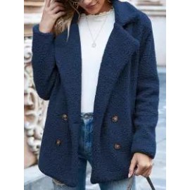 Button Lapel Loose Sweater Cardigan Sheep Cake Woolen Coat