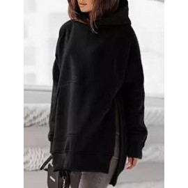 Casual Loose Solid Color Sweatshirt Hoodie