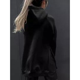 Casual Loose Solid Color Sweatshirt Hoodie