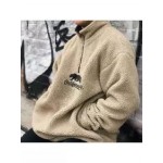 Men's CALIFORNIA Bear Embroidered Lamb Velvet Sweatshirt
