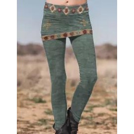 Women's Aztec Cotton-blend Leggings