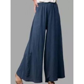 Casual Loose Solid Color Wide Leg Pants