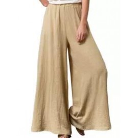 Casual Loose Solid Color Wide Leg Pants