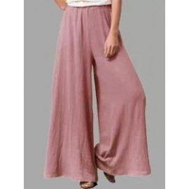 Casual Loose Solid Color Wide Leg Pants