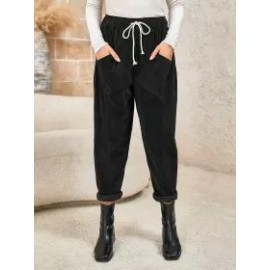 Ladies Fashion Pocket Casual Pants