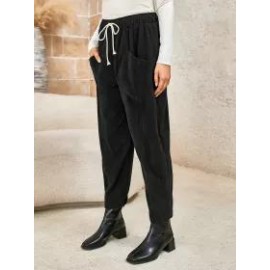 Ladies Fashion Pocket Casual Pants