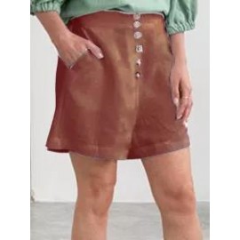 Single-breasted Cotton And Linen Loose Casual Shorts