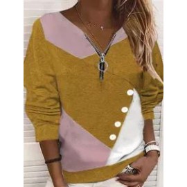 Patchwork Loose Casual Sweatshirt