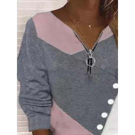 Patchwork Loose Casual Sweatshirt
