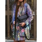 Double Pocket Floral Print Casual Jacket