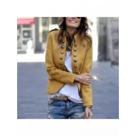 Fashion Pure Colour Long Sleeve Coat