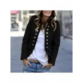 Fashion Pure Colour Long Sleeve Coat