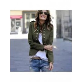 Fashion Pure Colour Long Sleeve Coat