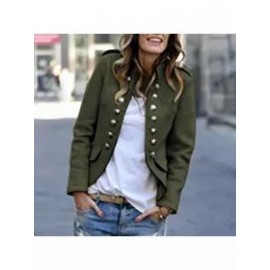 Fashion Pure Colour Long Sleeve Coat