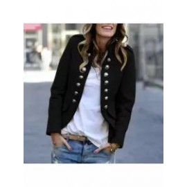 Fashion Pure Colour Long Sleeve Coat