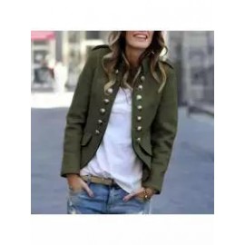 Fashion Pure Colour Long Sleeve Coat