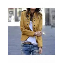 Fashion Pure Colour Long Sleeve Coat