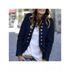 Fashion Pure Colour Long Sleeve Coat