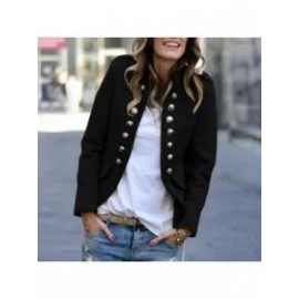Fashion Pure Colour Long Sleeve Coat